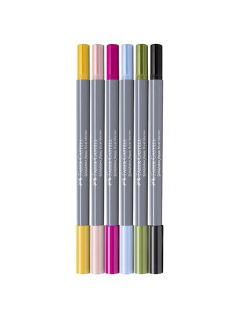 Faber-Castell Goldfaber Aqua Çift Uç Markör Kalem 6 Renk Kaligrafi 5188164524000