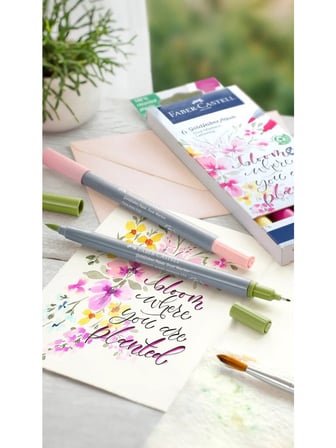 Faber-Castell Goldfaber Aqua Çift Uç Markör Kalem 6 Renk Kaligrafi 5188164524000