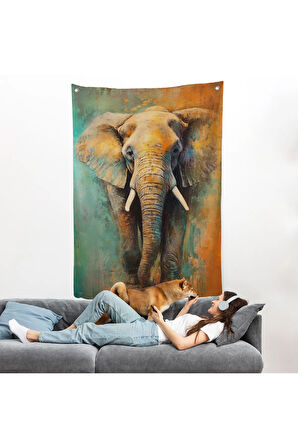 Yürüyen Fil Duvar Örtüsü-7505