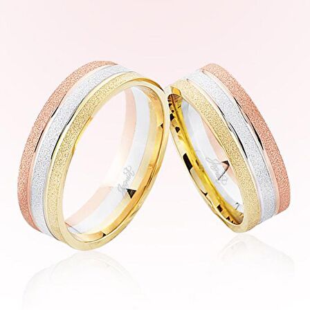 Üç Renk Altın Alyans 7506