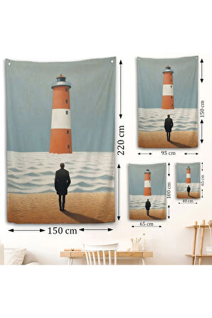 Sahilde Tefekkür Eden Adam Duvar Örtüsü-7507