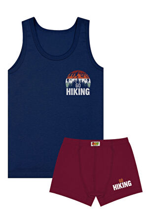 Öts Erkek Çocuk Atlet Boxer Likralı Lacivert Go Hiking (%96 Pamuk - %4 Elastan)