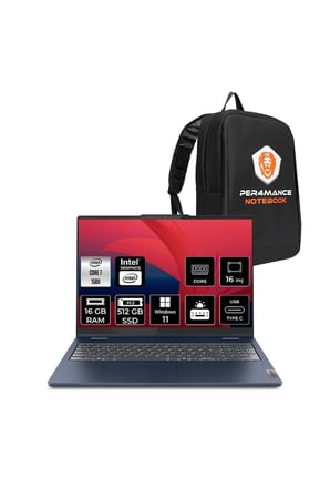 IdeaPad 5 Core 7 150U 16GB 512GB SSD WUXGA IPS 16'' W11P 2'si 1 Arada Dokunmatik & PER4 ÇANTA