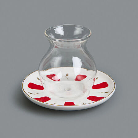 Filiz 12 Parça Cam Çay Seti - Renkli - 210 ml