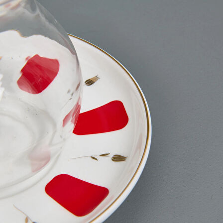 Filiz 12 Parça Cam Çay Seti - Renkli - 210 ml