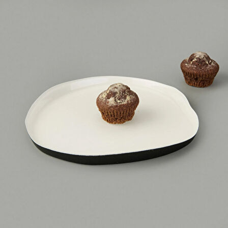 Kitchen Jota 4'lü Pasta Tabağı - Siyah / Beyaz - 21 cm