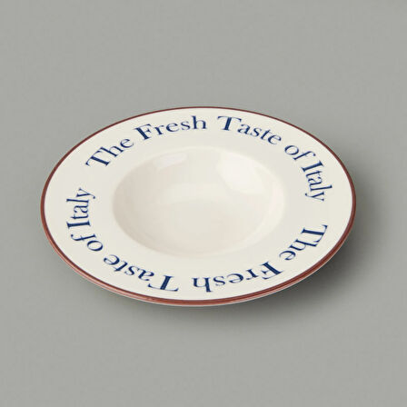 Kitchen The Fresh Taste Porselen Makarna Tabağı - Renkli - 26 cm