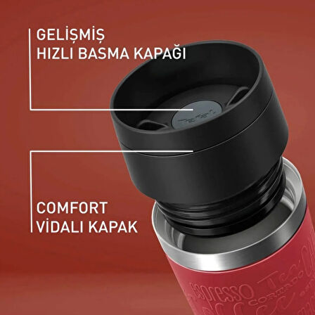 Travel Mug Termos - Kırmızı - 360 ml