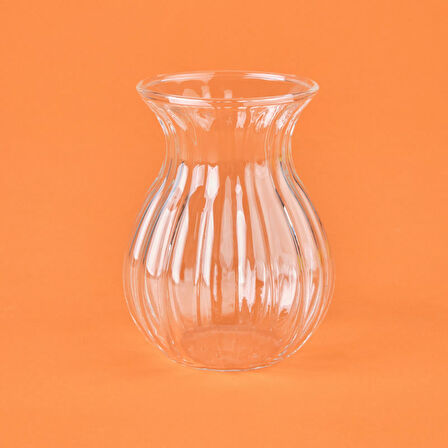 Borosilikat Cam Çizgili 6'lı Çay Bardağı - Şeffaf