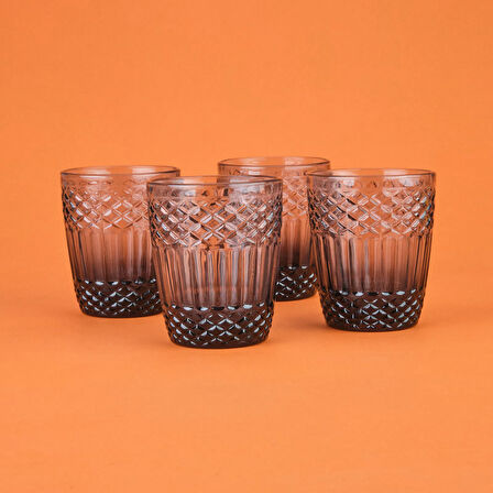 Vega 4'lü Su Bardağı Seti - Füme - 300 ml