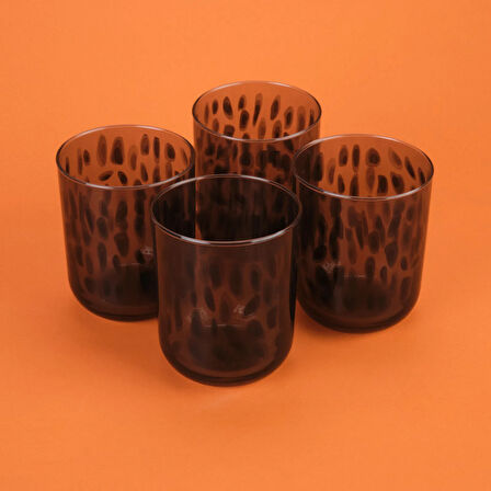 Calista 4'lü Su Bardağı Seti - Siyah - 350 ml