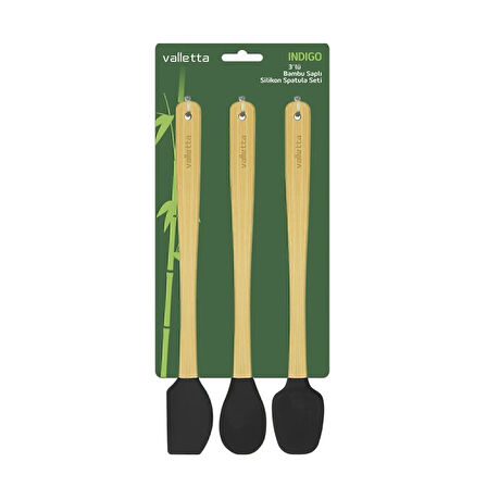 İndigo 3'lü Spatula Seti - Siyah - 26 cm