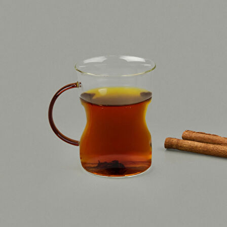 Keyif 3'lü Renkli Kulplu Cam Kupa - Renkli - 200 ml