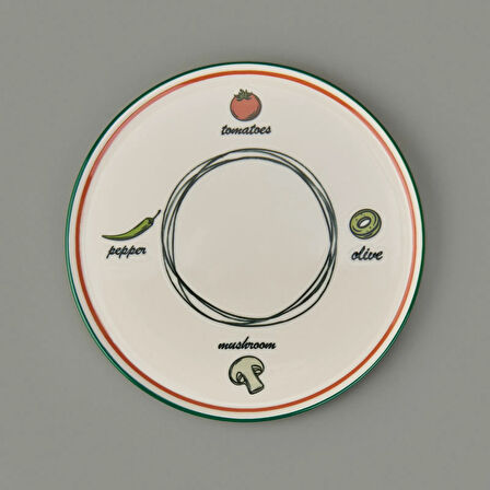 Kitchen Gourmet Classic Pizza Tabağı - Renkli - 30 cm
