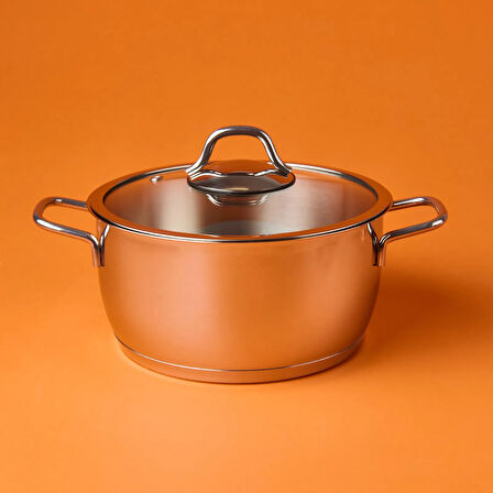 Teos Çelik Derin Tencere - Inox - 20 cm