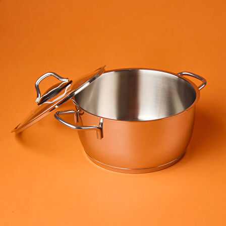 Teos Çelik Derin Tencere - Inox - 20 cm