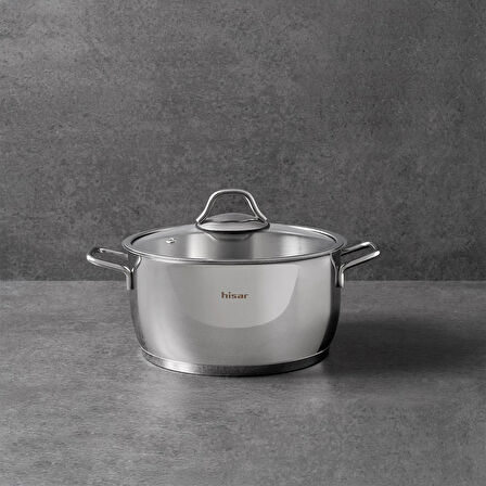 Teos Çelik Derin Tencere - Inox - 22 cm