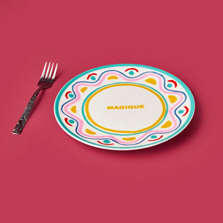 Kitchen Magique Pasta Tabağı - Renkli - 19 cm