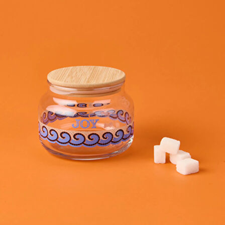 Blue Mosaiq Joy Kapaklı Cam Kavanoz - Renkli - 430 ml