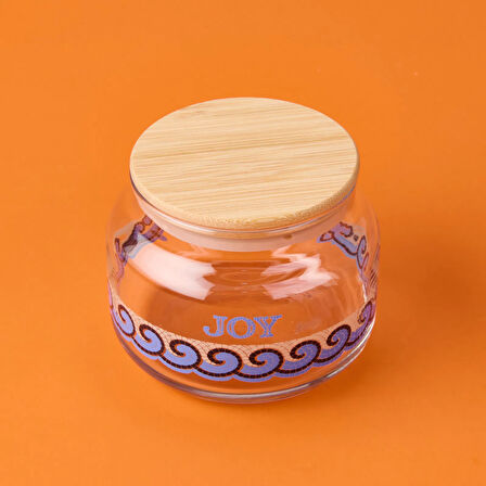 Blue Mosaiq Joy Kapaklı Cam Kavanoz - Renkli - 430 ml