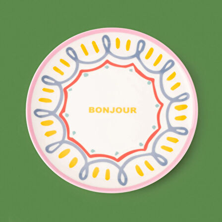 Kitchen Bonjour Tatlı Tabağı - Renkli - 19 cm