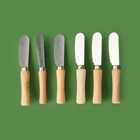 Star 6'lı Tereyağı Bıçağı - Gri / Açık Kahverengi - 11 cm