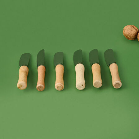 Star 6'lı Tereyağı Bıçağı - Gri / Açık Kahverengi - 11 cm