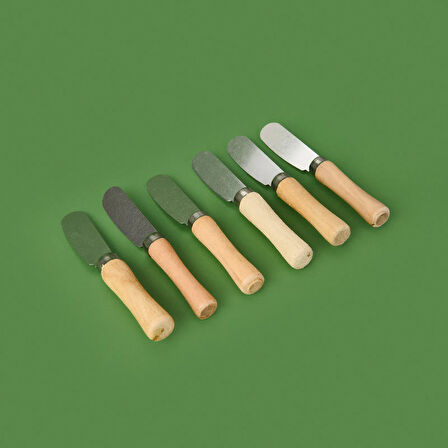 Star 6'lı Tereyağı Bıçağı - Gri / Açık Kahverengi - 11 cm