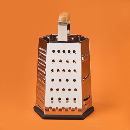 Aitutaki 6 Yönlü Çelik Rende - Gri / Siyah - 18 cm