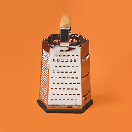 Aitutaki 6 Yönlü Çelik Rende - Gri / Siyah - 18 cm