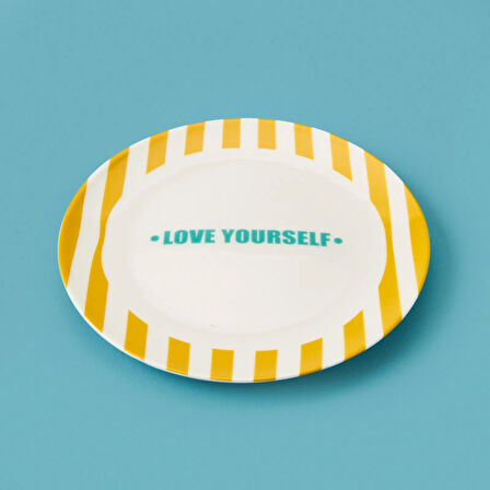 Kitchen Love Yourself Tatlı Tabağı - Sarı - 19 cm