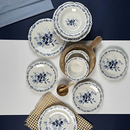 Kitchen Blueness 24 Parça Yemek Takımı - Renkli