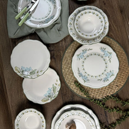 Kitchen Greeny 24 Parça Yemek Takımı - Renkli