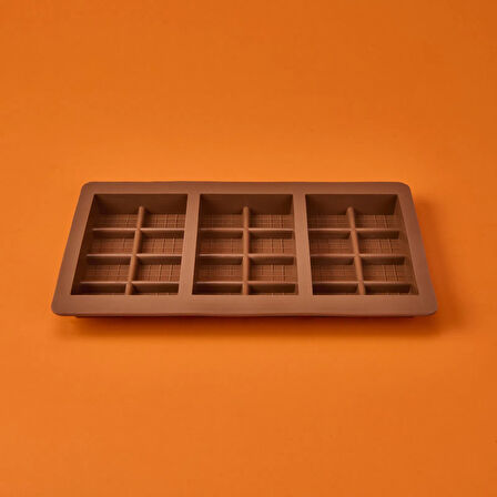 3'lü Dubai Çikolatası Kalıbı - Kahverengi