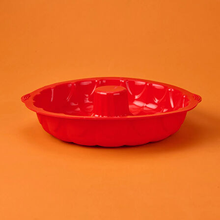 Klasik Silikon Büyük Kek Kalıbı - Kırmızı - 35 cm