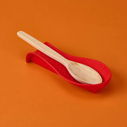 Kalpli Kaşık Altlığı - Kırmızı