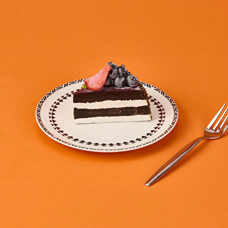 Kitchen Ethnic Pasta Tabağı - Siyah / Beyaz - 19 cm