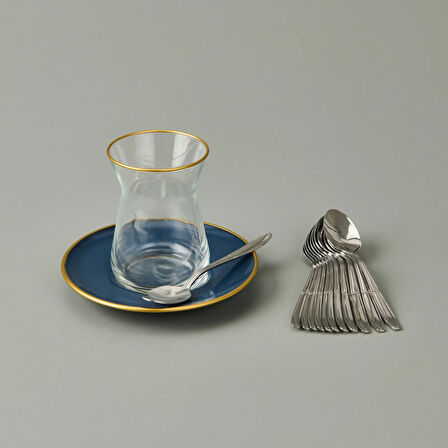 Buket Sade 12'li Çay Kaşığı - Gümüş - 11,5 cm