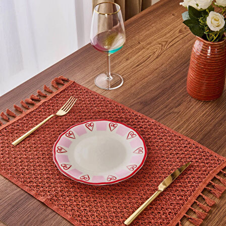 Kitchen Love Tatlı Tabağı - Pembe / Beyaz - 20 cm