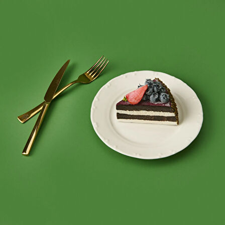 Porselen Liana Tatlı Tabağı - Krem - 19 cm