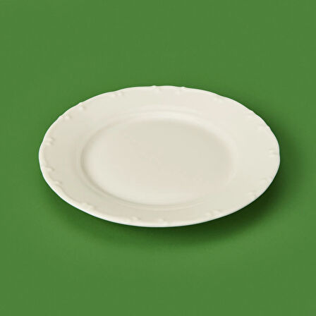 Porselen Liana Tatlı Tabağı - Krem - 19 cm