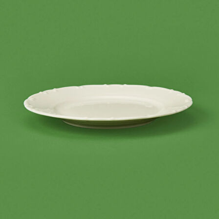 Porselen Liana Tatlı Tabağı - Krem - 19 cm