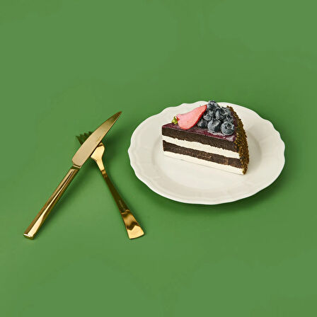 Porselen Tiffany Tatlı Tabağı - Krem - 19 cm