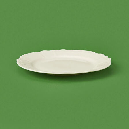 Porselen Tiffany Tatlı Tabağı - Krem - 19 cm