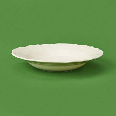 Porselen Tiffany Yemek Tabağı - Krem - 21 cm