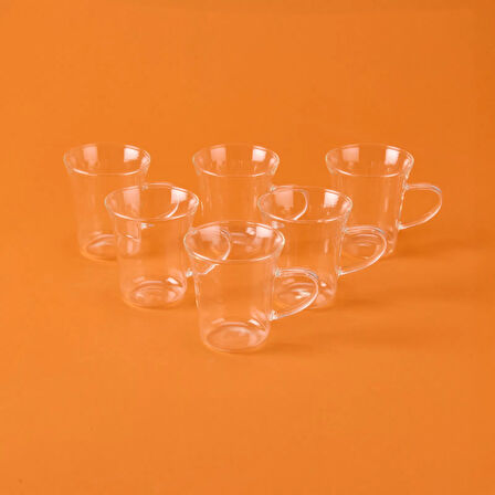 6'lı Çay Fincan Seti - Şeffaf - 170 ml