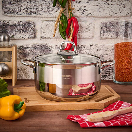 Saphire Derin Tencere - Inox - 20 cm