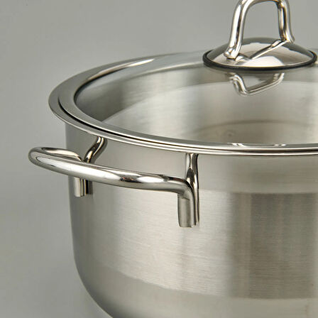 Saphire Derin Tencere - Inox - 22 cm