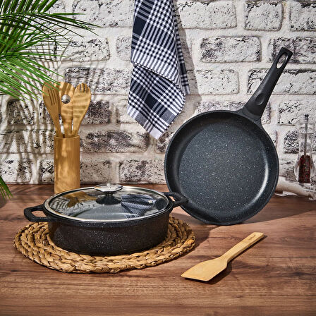 Montana 3 Parça Tava Seti - Antrasit - 26 cm