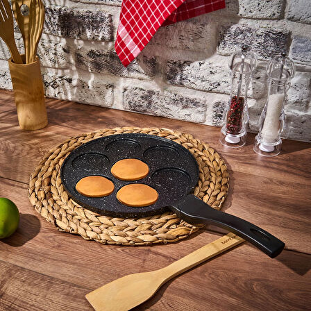 Emojili Pankek Tavası - Gri - 26 cm